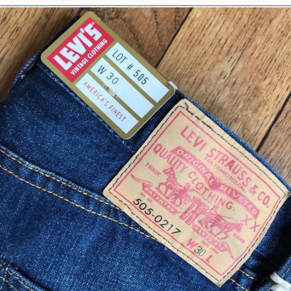 NWT Levi’s Levi Strauss Authorized Vintage 505 Cropped Raw Hem Blue Jeans Sz 30 - Picture 8 of 8